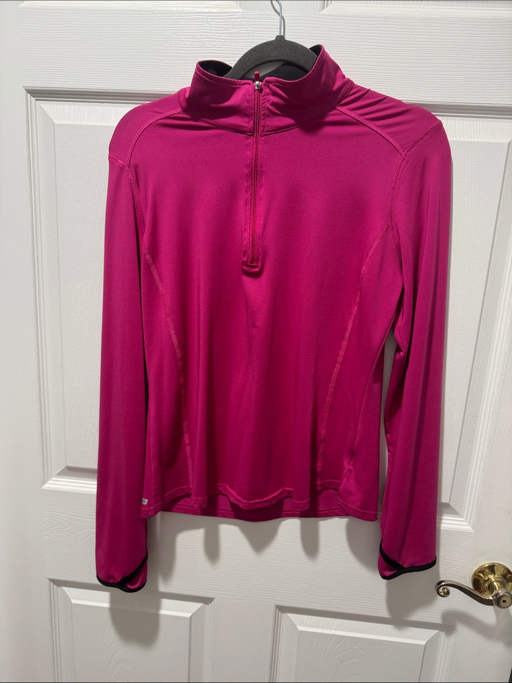 Danskin Women’s Hot Pink Half-Zip Long Sleeve Top